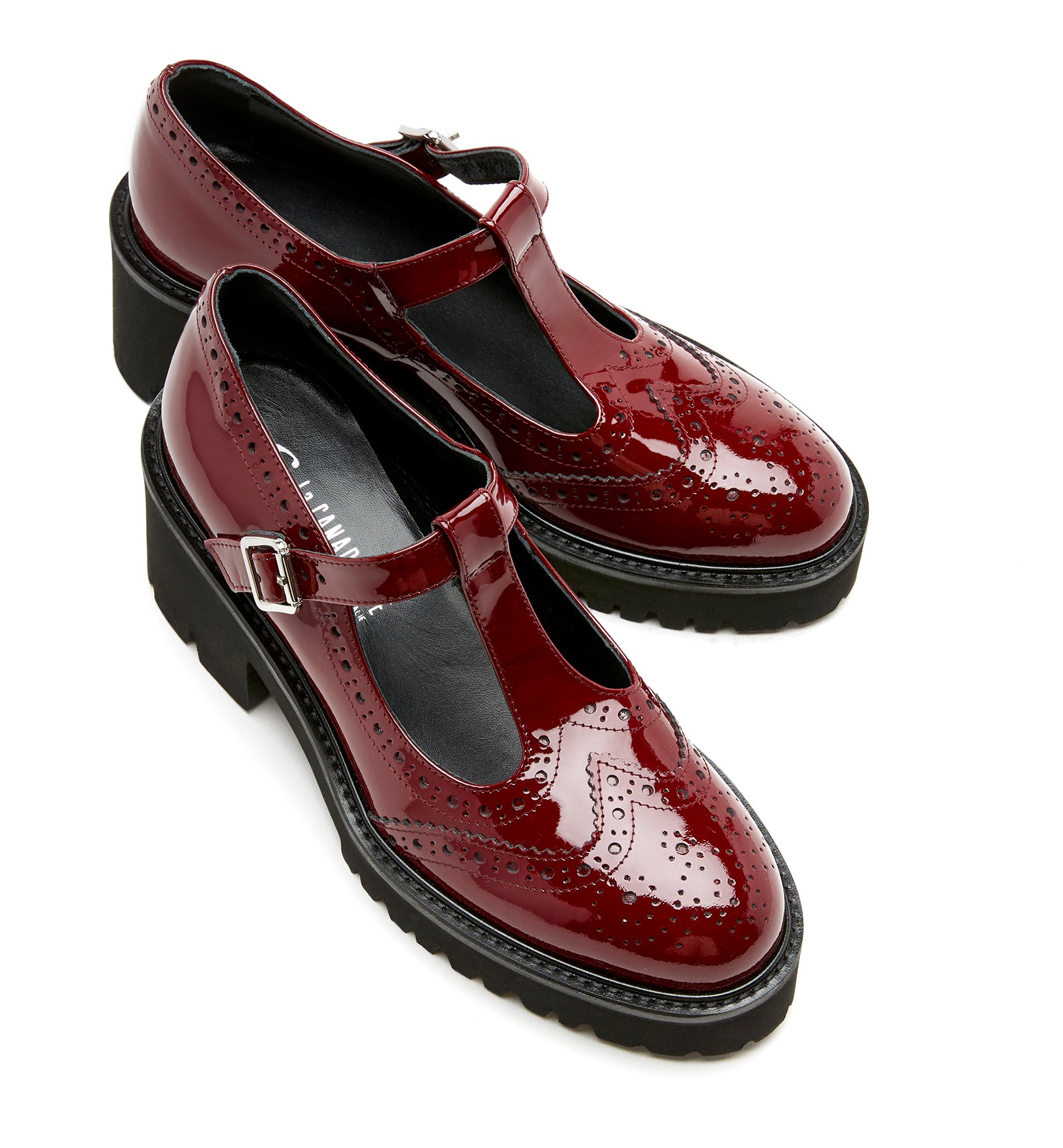 TREE MOCASSIN MARY JANE EN CUIR VERNI