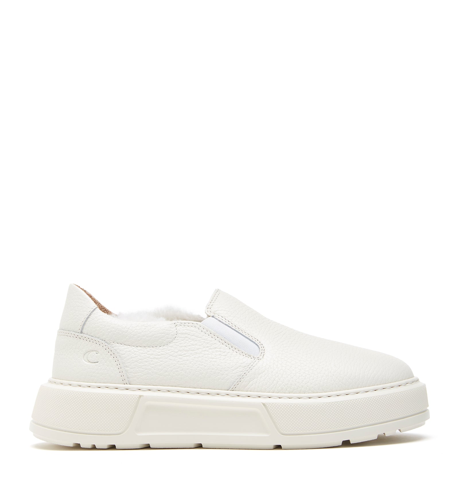 VALERIE SHEARLING-LINED LEATHER SNEAKER