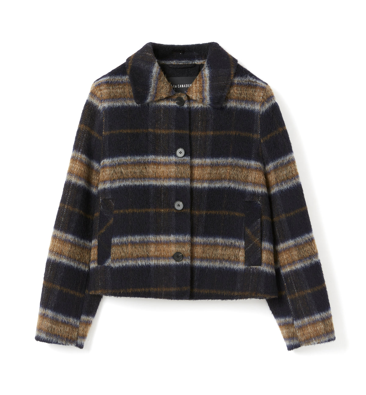ZAHERA SHORT PLAID WOOL BLEND COAT — Item 1 of 7
