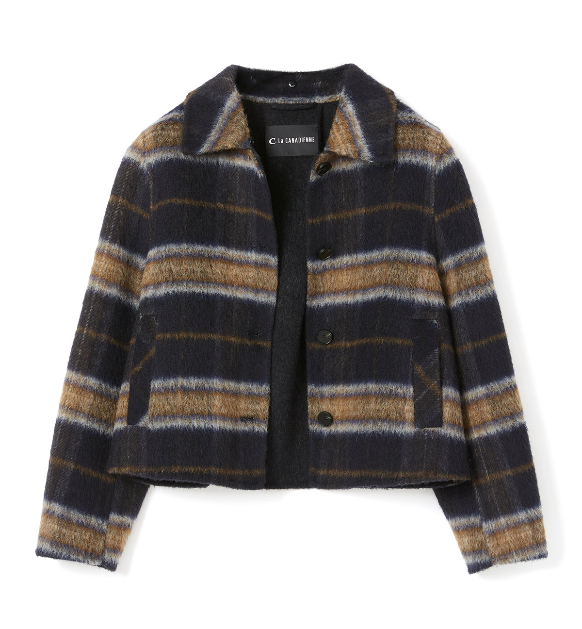 ZAHERA SHORT PLAID WOOL BLEND COAT — Item 2 of 7