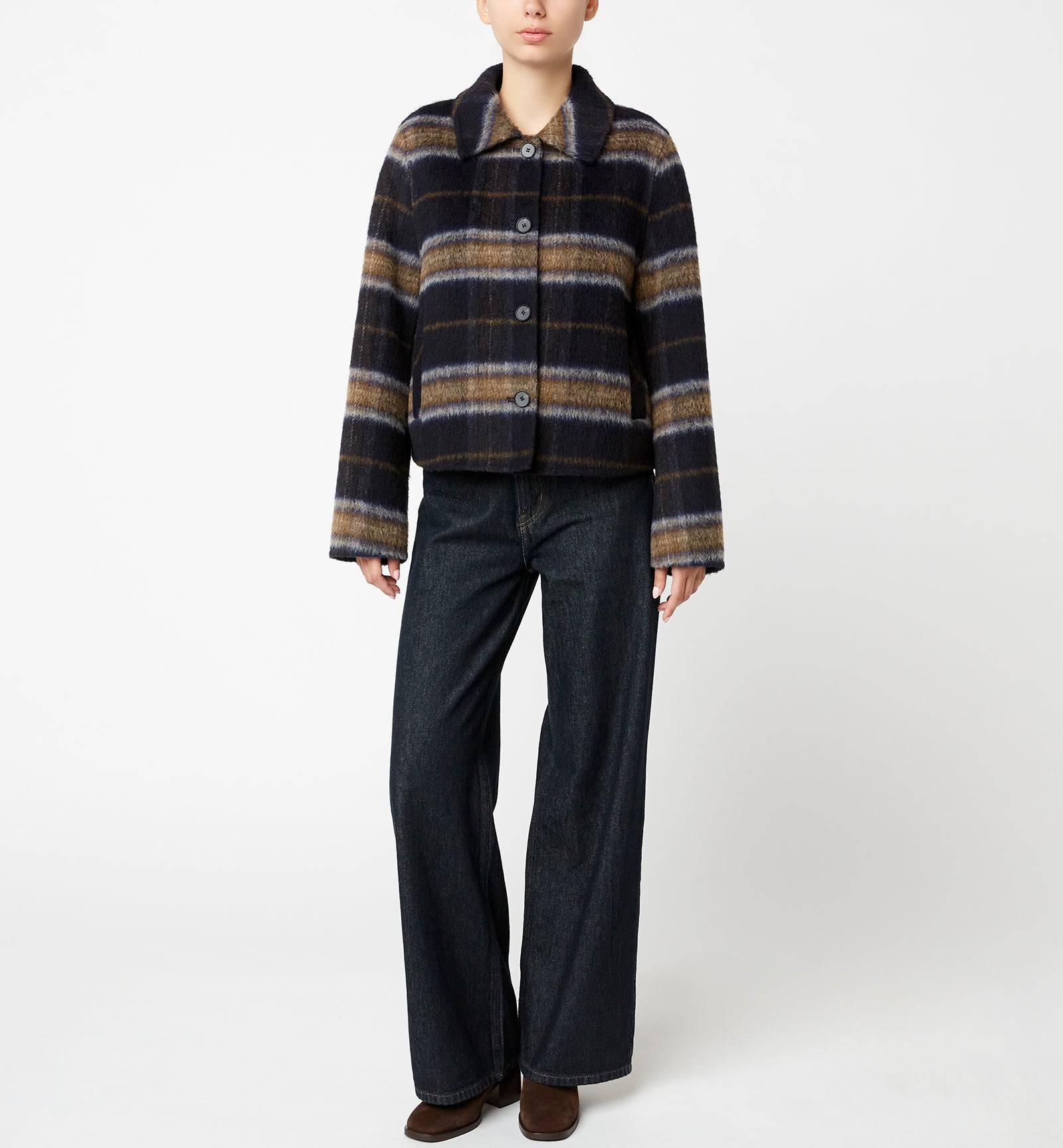 ZAHERA SHORT PLAID WOOL BLEND COAT — Item 5 of 7