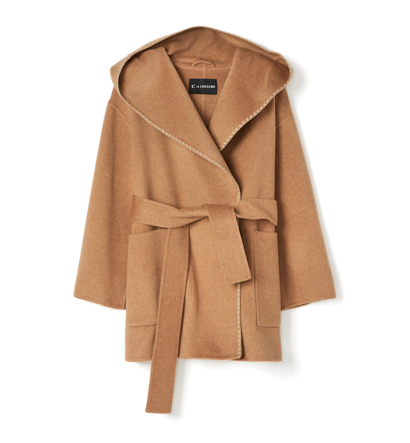 ZANDER MANTEAU CROISÉ COURT EN LAINE MÉLANGÉE 