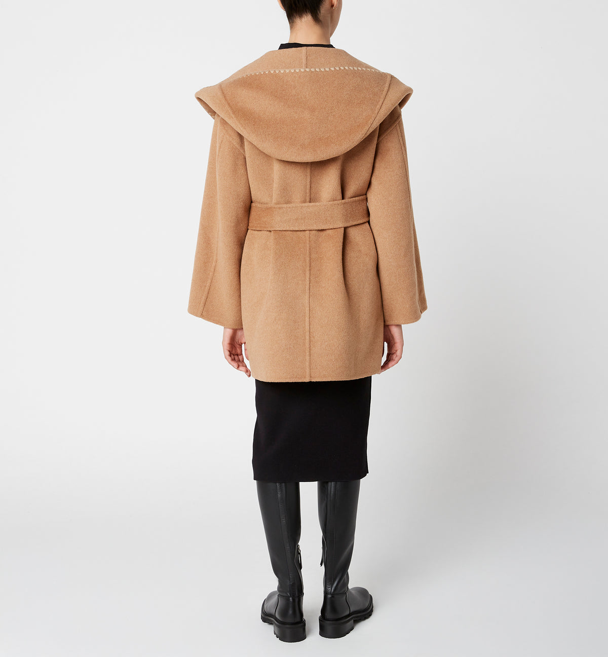 ZANDER MANTEAU CROISÉ COURT EN LAINE MÉLANGÉE  — Elément 15 de 16