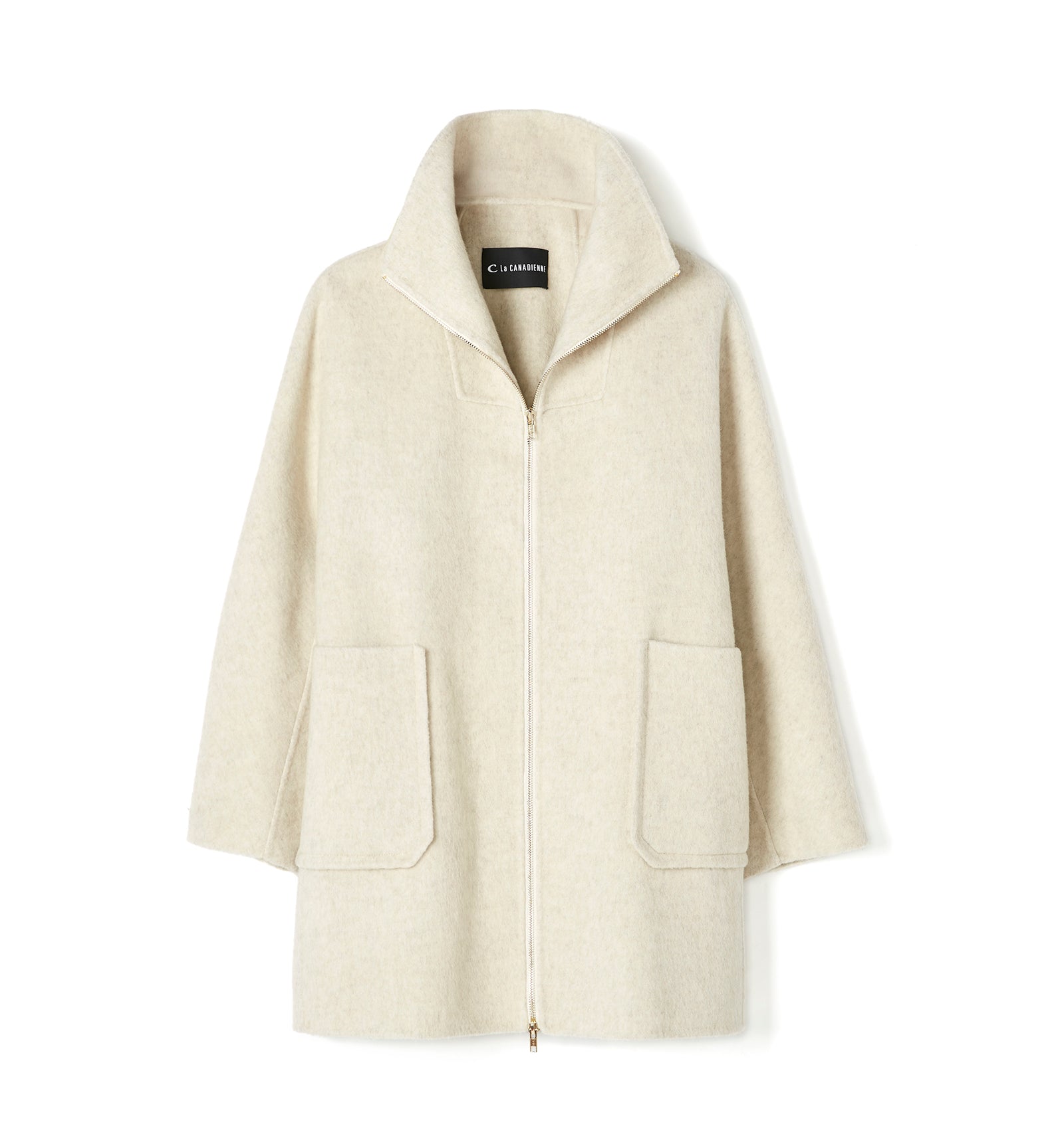 ZEV MANTEAU EN LAINE À FERMETURE ZIPPÉE
