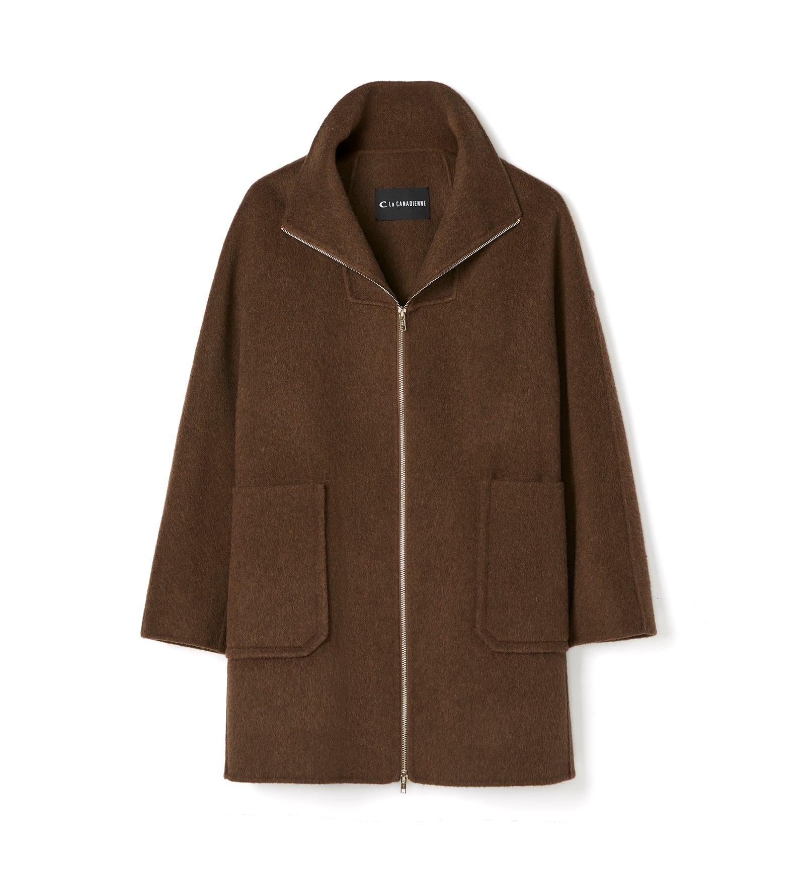 ZEV MANTEAU EN LAINE À FERMETURE ZIPPÉE