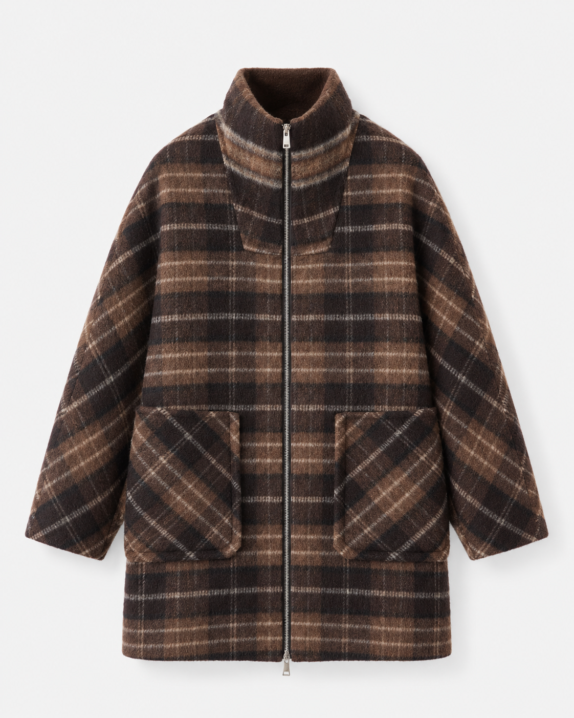 ZEV MANTEAU EN LAINE À FERMETURE ZIPPÉE