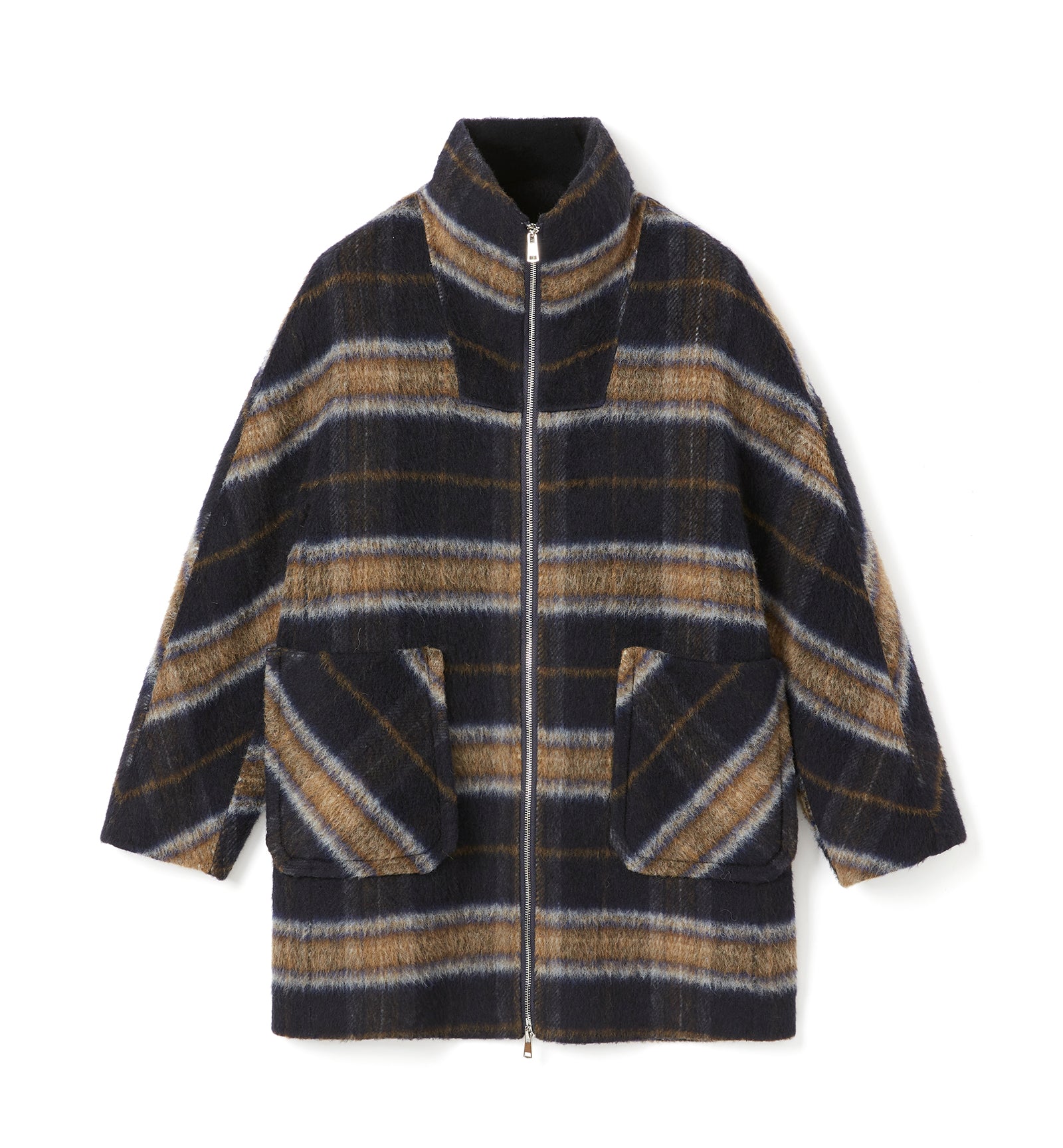 ZEV WOOL FRONT ZIP COAT — Item 1 of 21