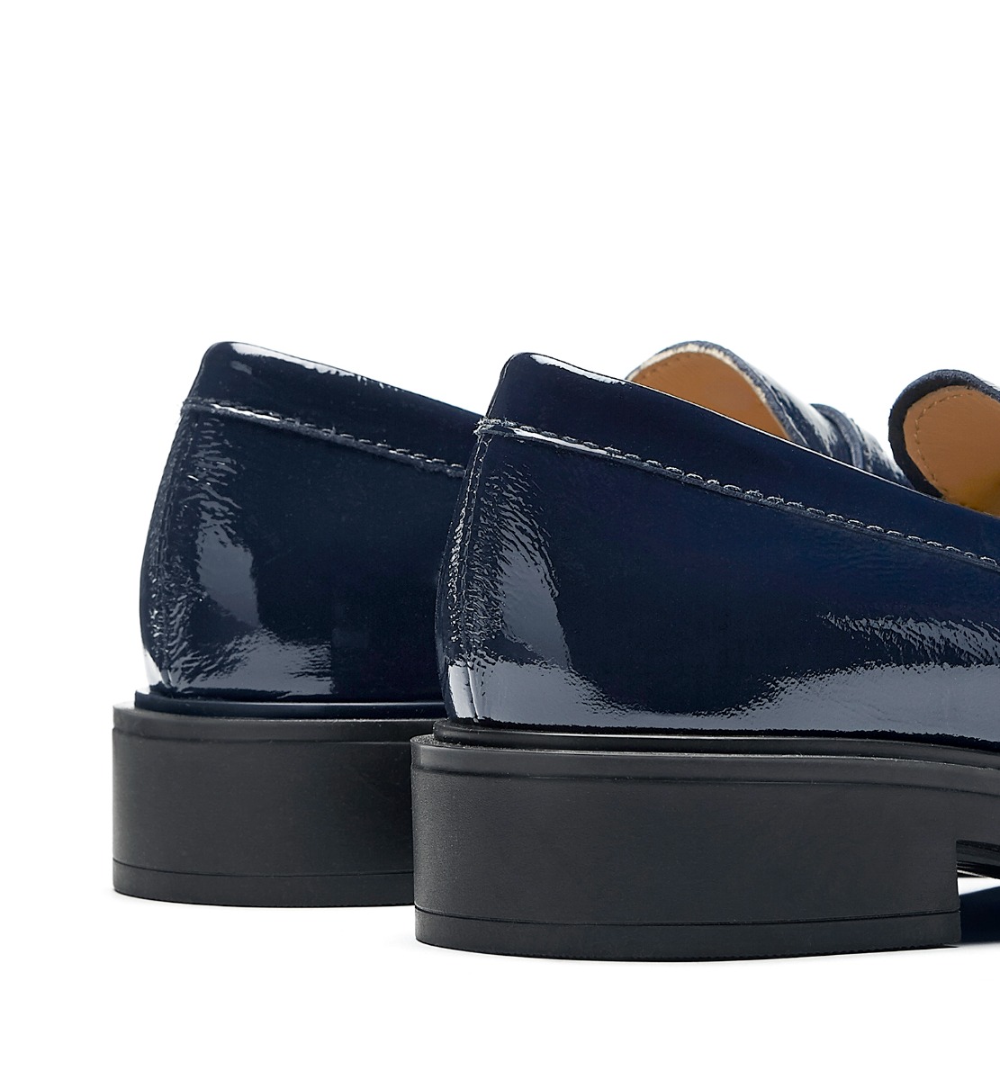 Shop La Canadienne Candy Crinkle Leather Loafer In Navy