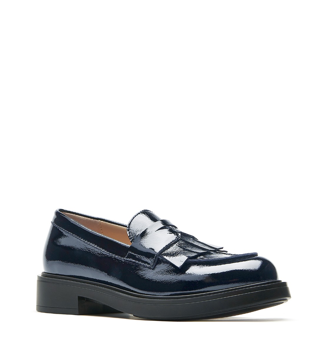 Shop La Canadienne Candy Crinkle Leather Loafer In Navy